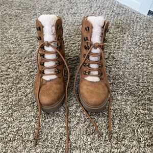 Brown Lace-Up Women's Boots
